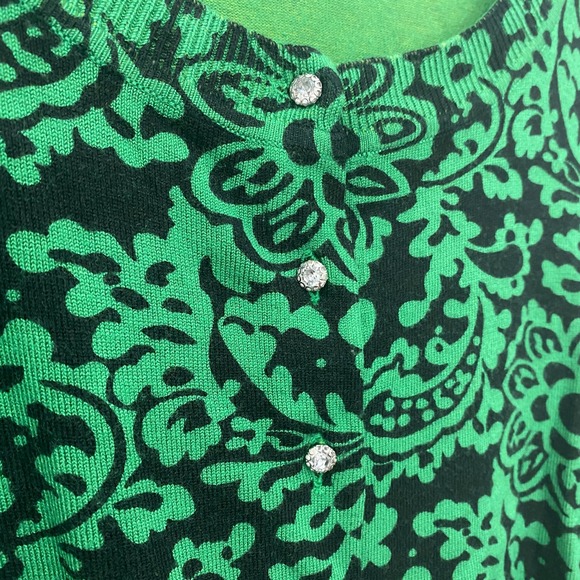 INC International Concepts Cropped Knit Scoop Neck Button Up Cardigan, L - Picture 2 of 9